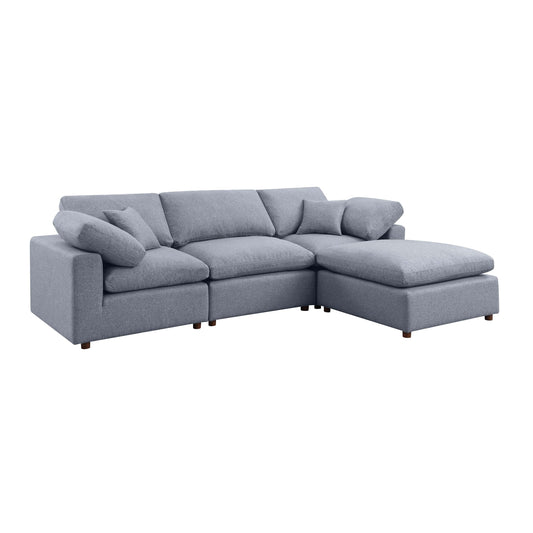 Contemporary Customizable Grey Sectional Sofa Set With Modular Design