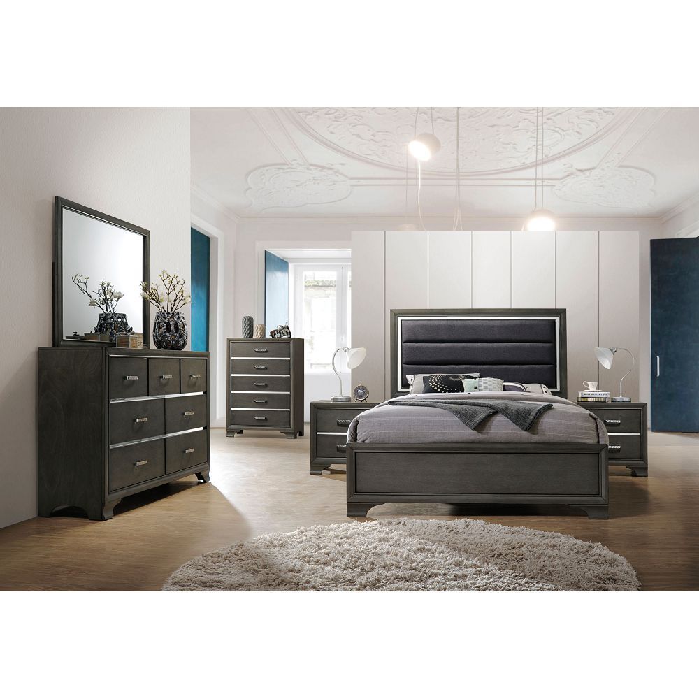 Carine II Nightstand in Gray 26263