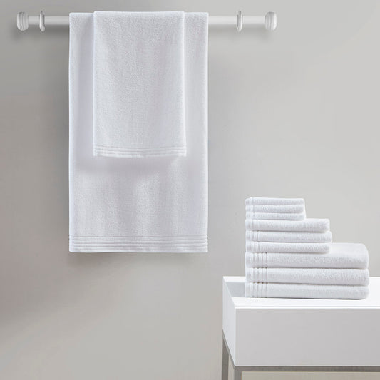 12-Piece Premium Zero Twist 100% Cotton Bath Towel Set with Ultra-Fresh Anti-Microbial Treatment