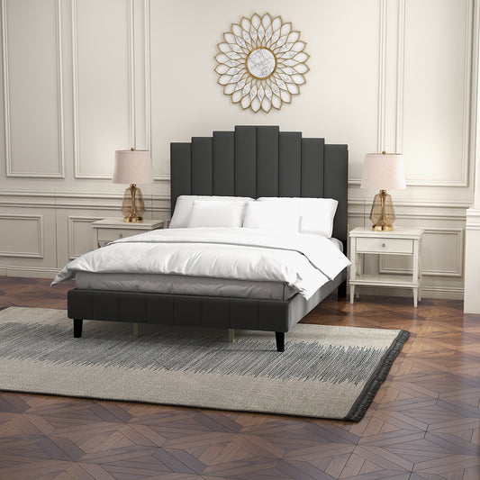 Pharsalia Tufted Upholstered Platform Bed with Headboard and Footboard