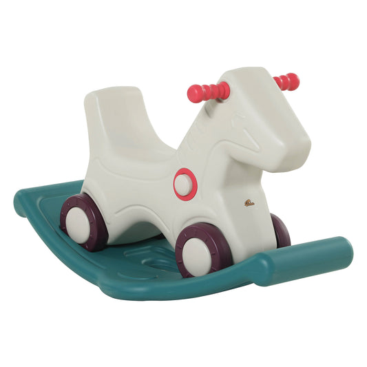 Qaba Kids 2-in-1 Rocking Horse and Sliding Car with Detachable Base