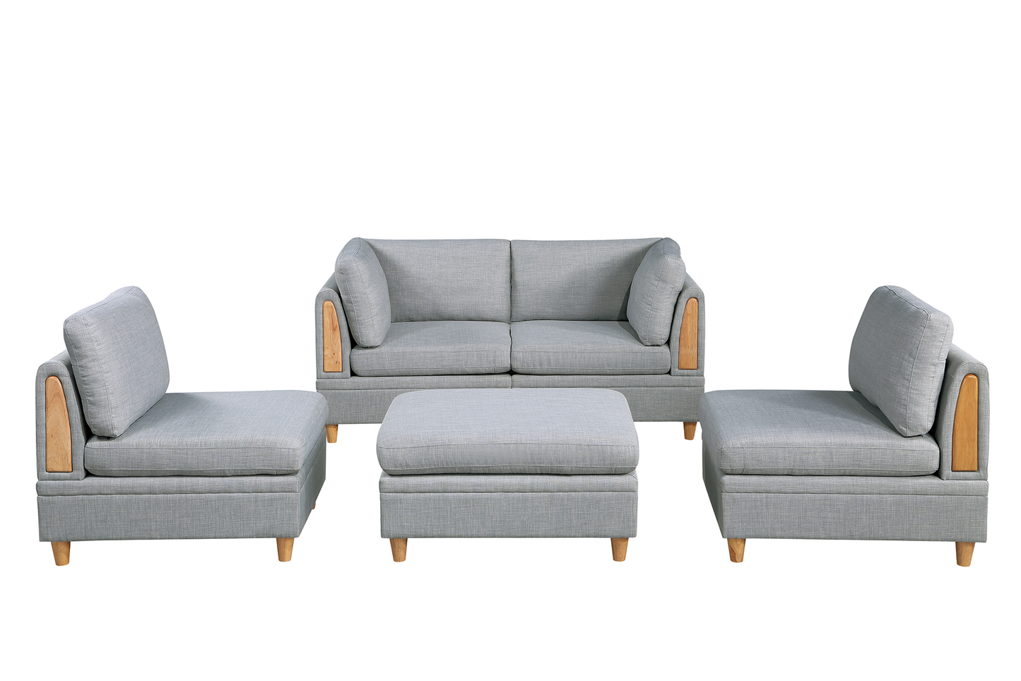 5-Piece Modular Furniture Set in Light Gray