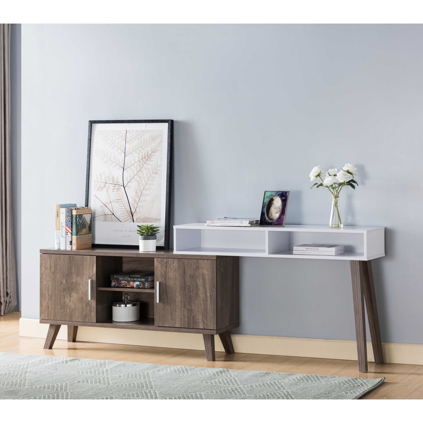 Hazelnut & White Abstract Hallway Console