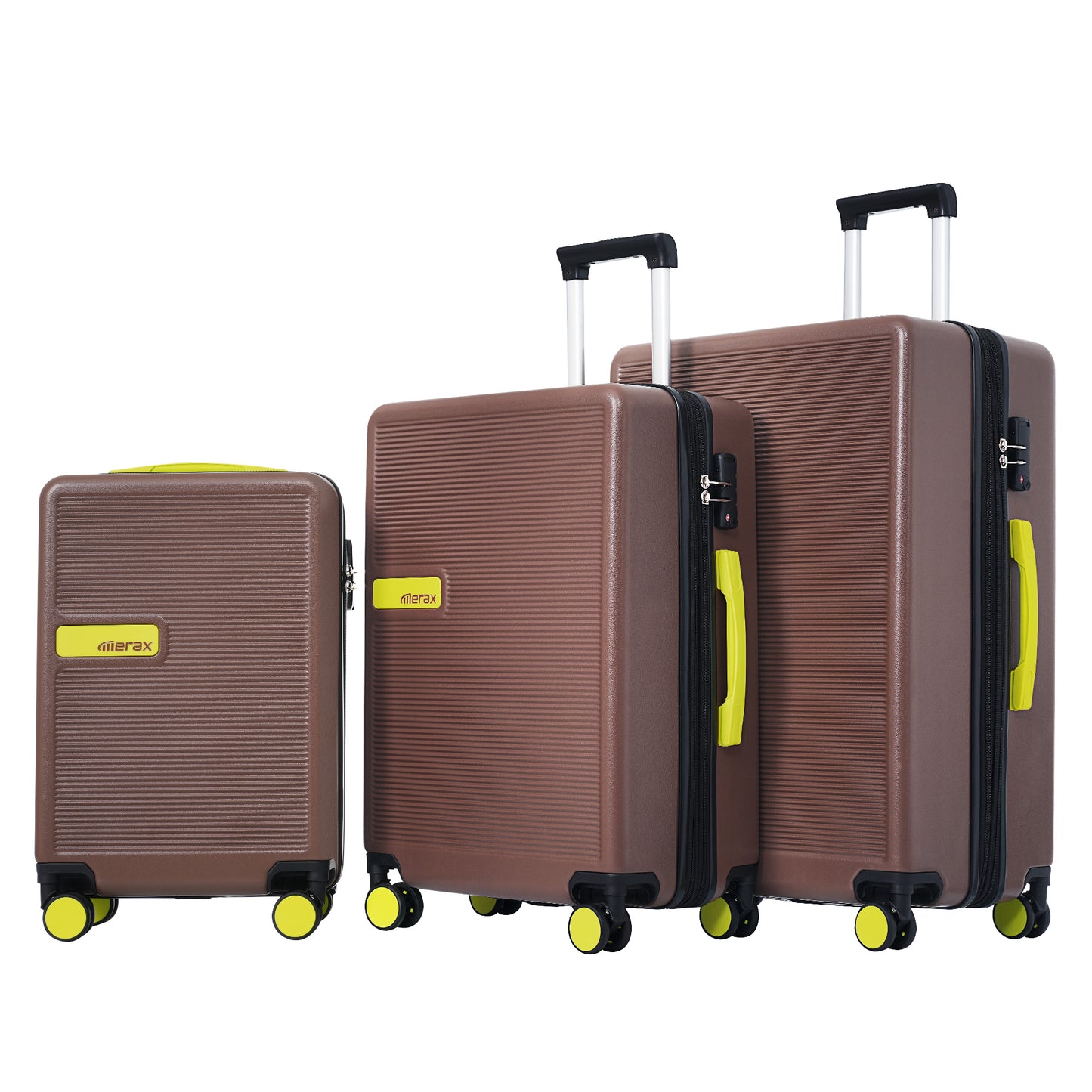 Contrast Color 3 Piece Luggage Set Hardside Spinner Suitcase with TSA Lock 20" 24' 28" Available