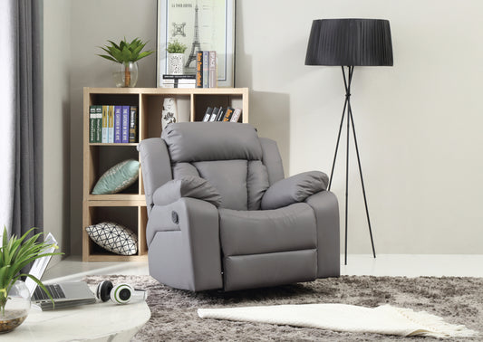 Daria Rocker Recliner in Gray PU Foam