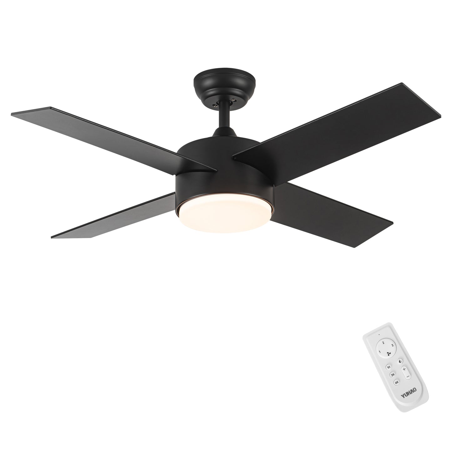 YUHAO 44 Inch LED Ceiling Fan with Black ABS Blade
