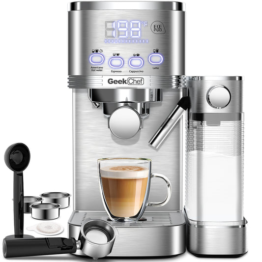 Automatic Milk Frother Espresso and Cappuccino Machine with ESE POD filter