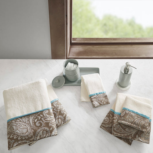 Madison Park Aubrey 6 Piece Paisley Jacquard Towel Set