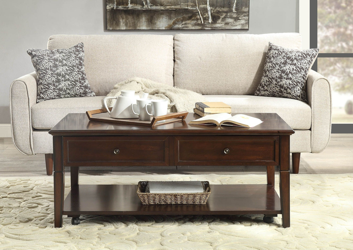 Walnut Malachi Coffee Table with Lift Top - USA Made