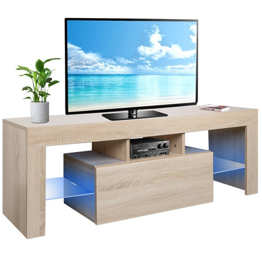 Modern LED-Lit TV Cabinet with Storage Space for Up to 60 TVs