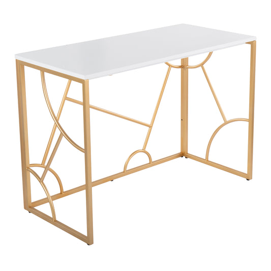 Contemporary Gold and White Office Desk by LumiSource