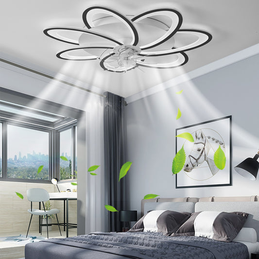 31-Inch Modern Black Acrylic Ceiling Fan with Dimmable LED Lights and Remote Control