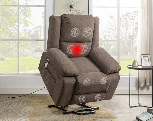 Electric Power Recliner Chair with Massage, Heat, and Remote Control