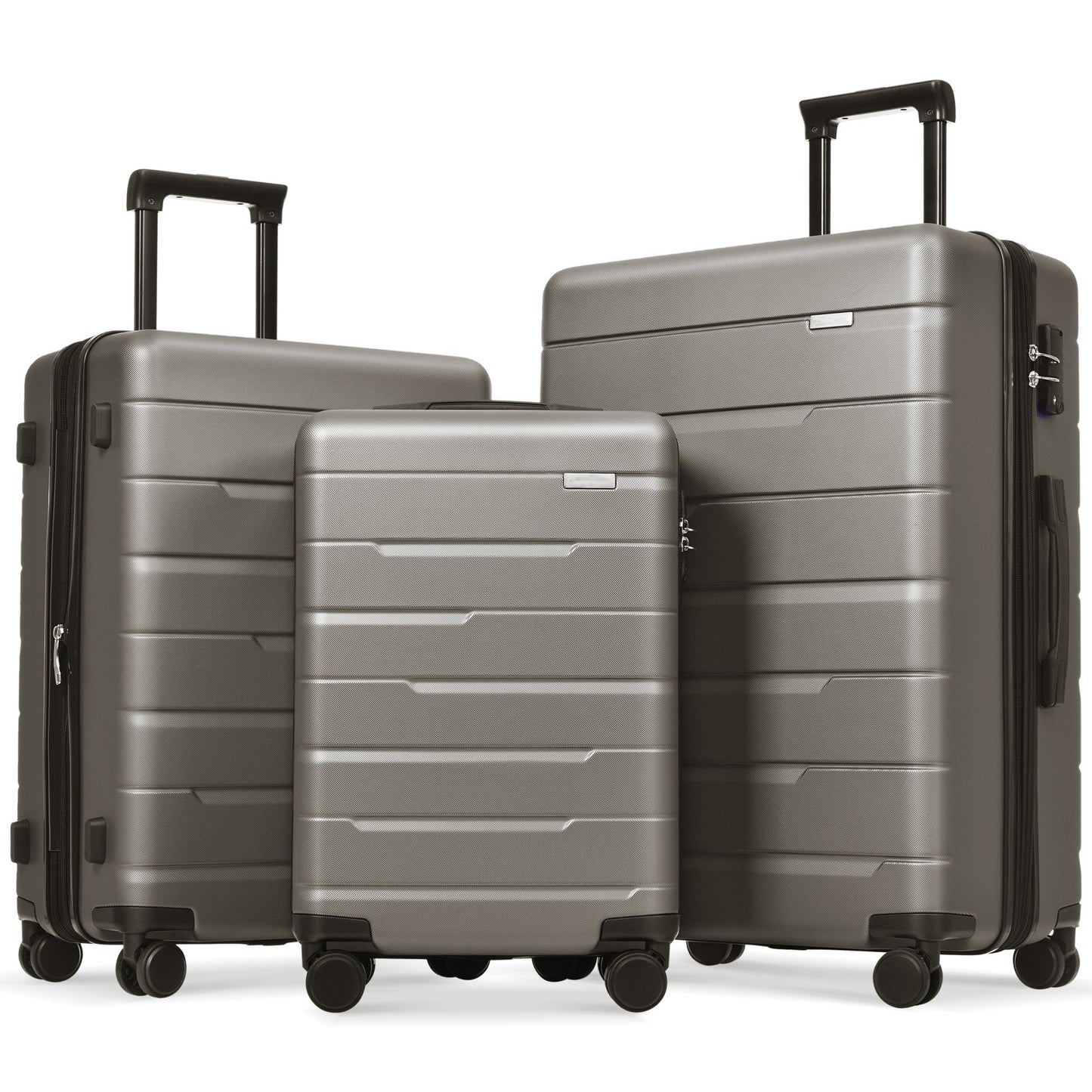 Luggage Sets 3 Piece Suitcase Set 20/24/28,Carry on Luggage Airline Approved,Hard Case with Spinner Wheels,Gray