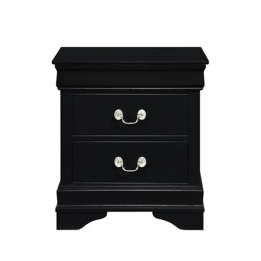 Classic Louis Philippe Style Black Finish 1pc Nightstand of Drawers Traditional Design Bedroom Furniture