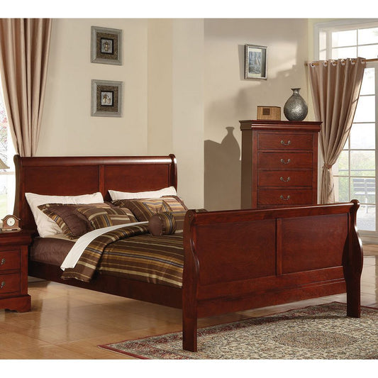 Louis Philippe III Queen Bed in Cherry 19520Q