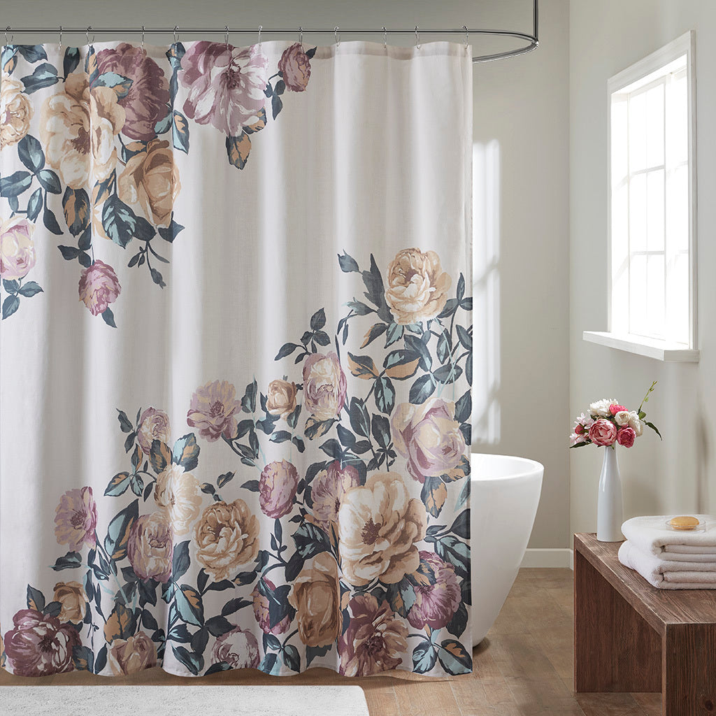 Madison Park Charisma Cotton Floral Bathroom Shower Curtain