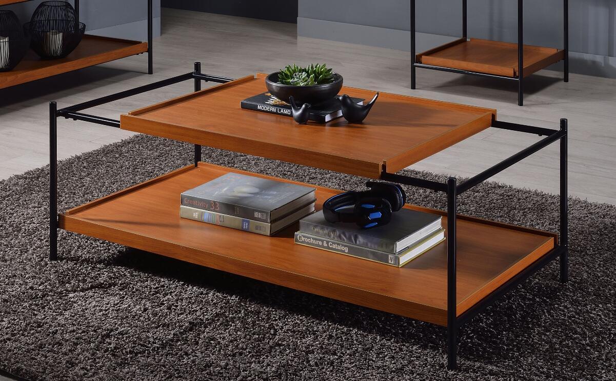 Oaken Coffee Table in Honey Oak and Black Finish