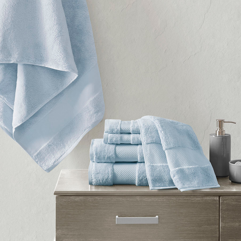 Luxurious Madison Park 6-Piece Turkish Cotton Bath Towel Set