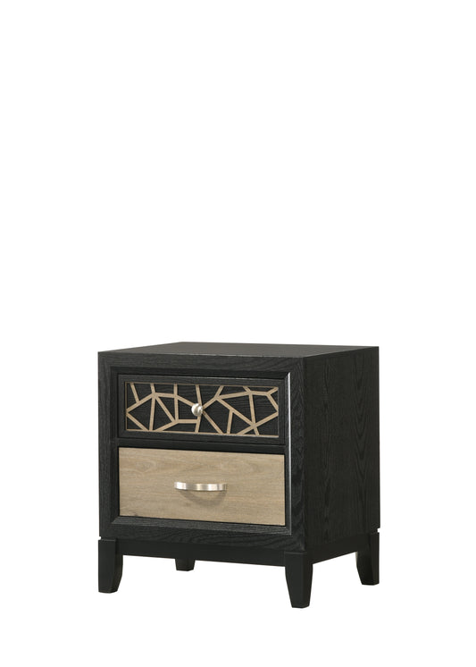 Selena Modern & Contemporary  Nightstand Made with Wood in Black and Natural