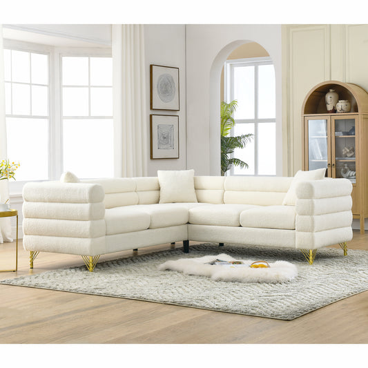 Oversized L-Shaped Sectional Sofa with Streamline Modern Design