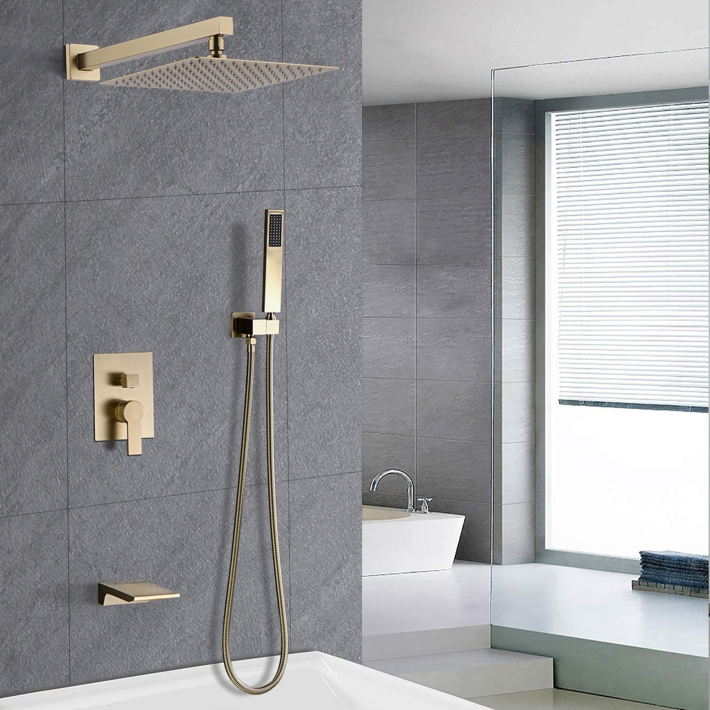 Luxurious 12-inch Shower System with Handheld Shower Head