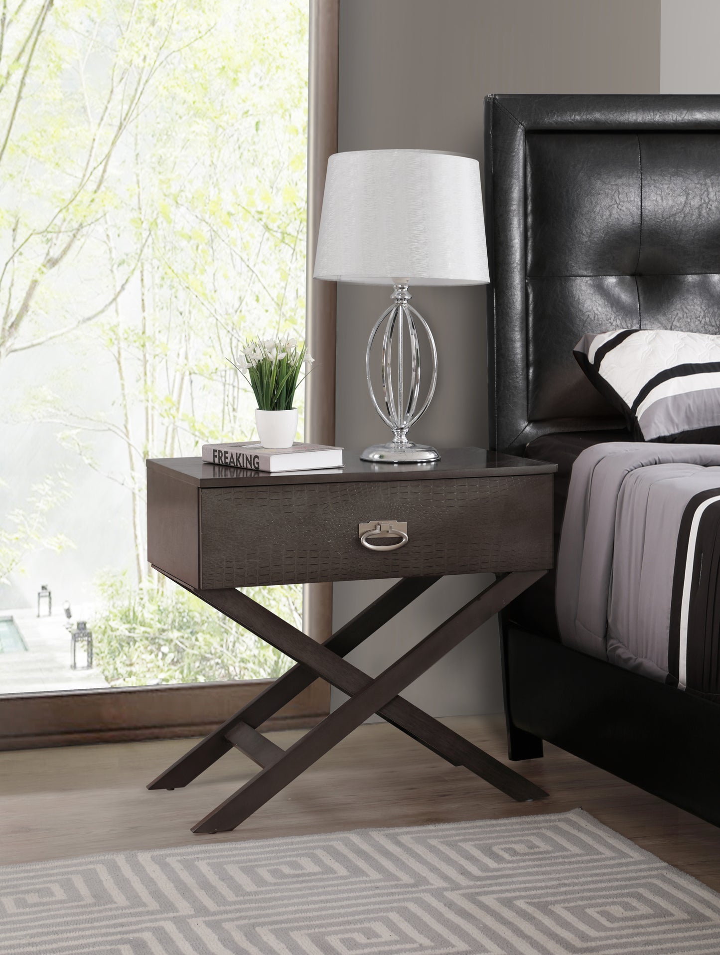 Xavier G0071-N Nightstand , Gray