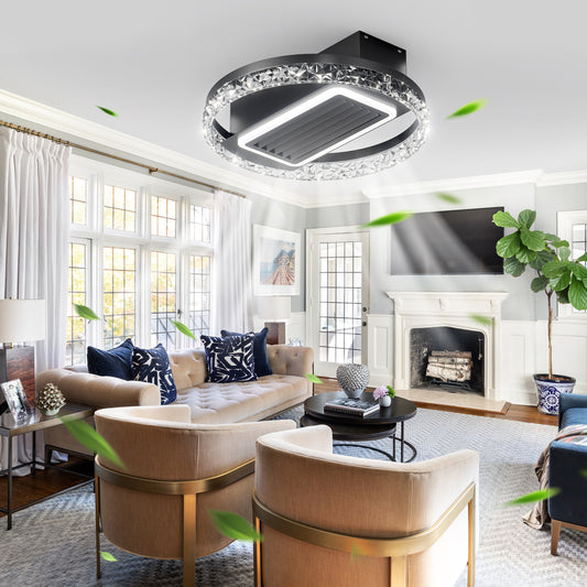 20 Bladeless Smart Ceiling Fan with Dimmable LED Lights and Remote Control
