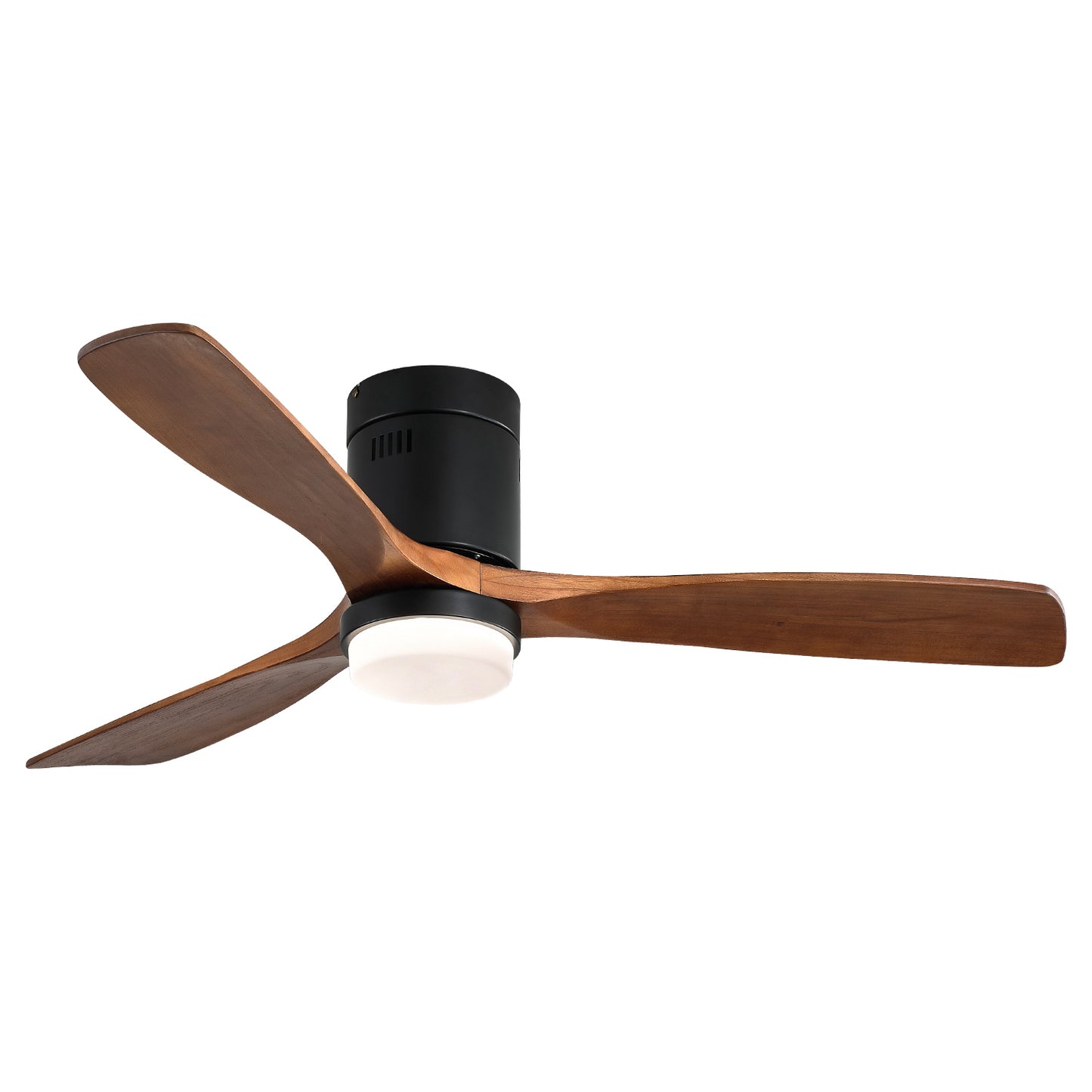 52 Inch Modern Wooden Ceiling Fan With Remote Control And LED Light