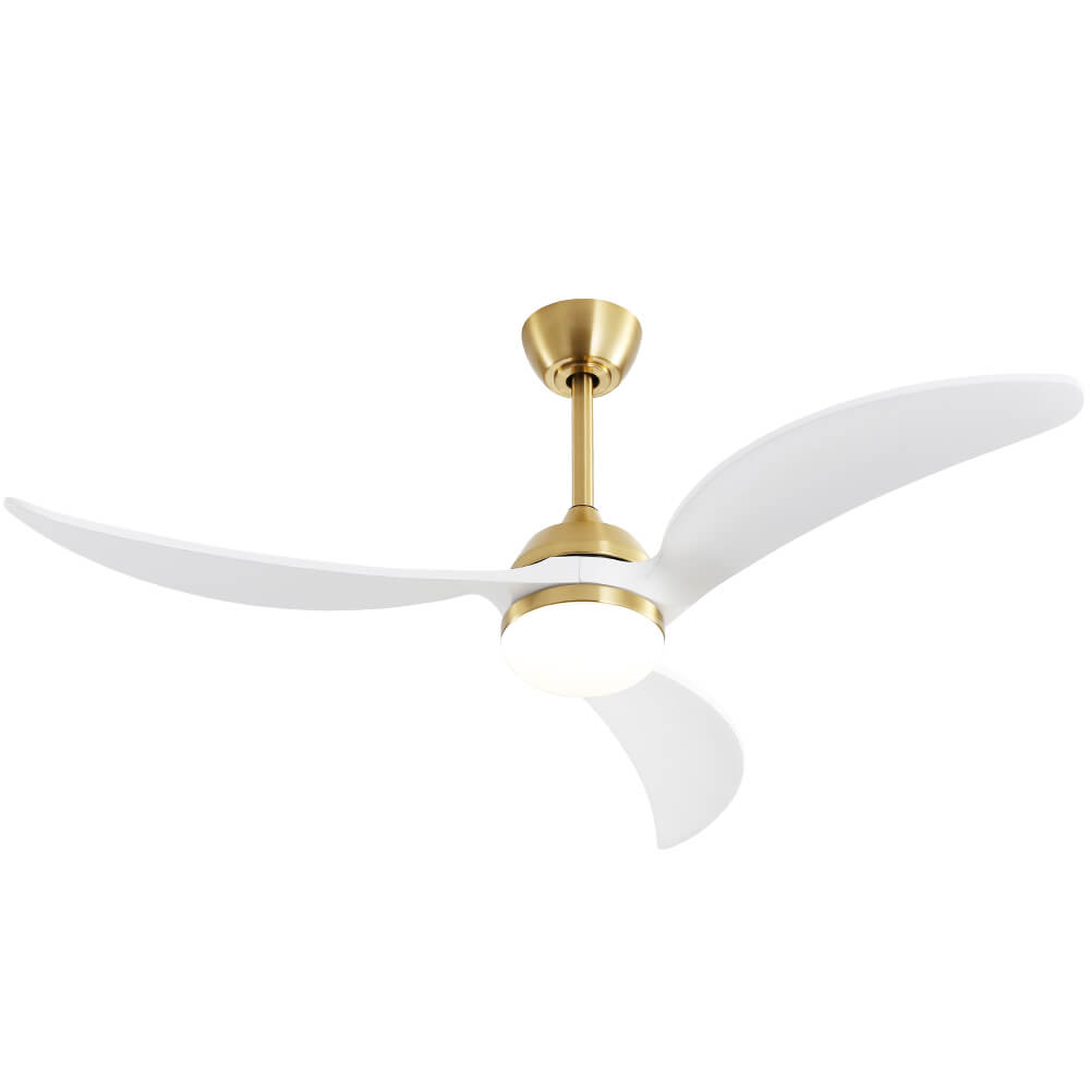 52-Inch Wooden Ceiling Fan with LED Light and Remote Control for Quiet Comfort