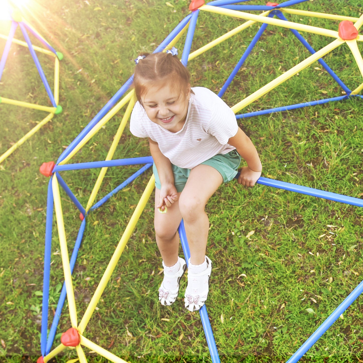 Children's Geometric Jungle Gym Dome Climber - 10 ft Playground Climbing Frame with Rust & UV Resistant Steel, Supports 1000 LBS