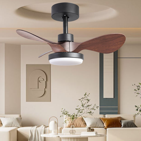 24-Inch Ceiling Fan with Lights Remote Control, 3 Reversible Blades