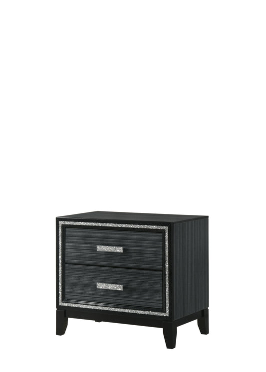 Haiden Nightstand, Weathered Black Finish 28433