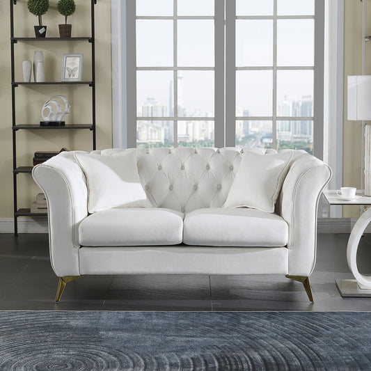 Chesterfield sofa ,Stanford sofa ,  high quality Chesterfield sofa ,White color , tufted and wrinkled fabric  sofa;contemporary Stanford sofa .loverseater; tufted sofa with scroll  arm and scroll back