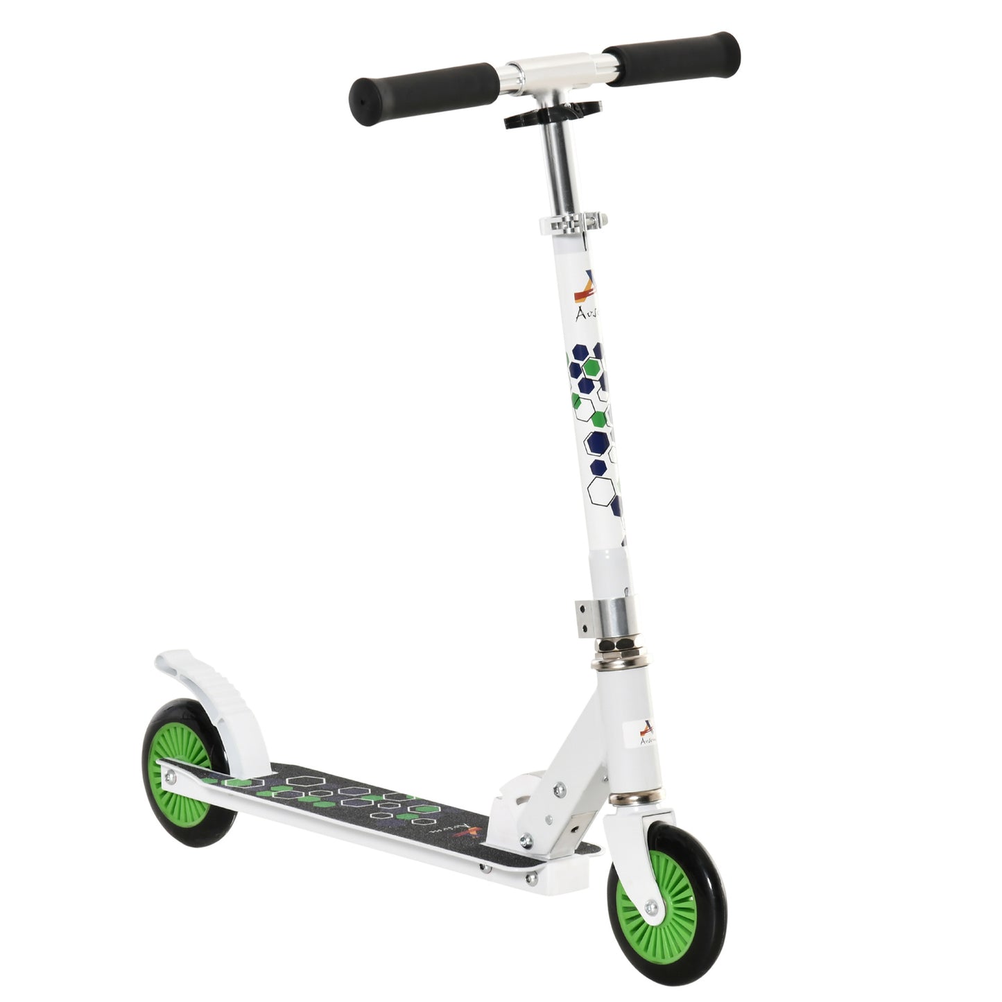 Adjustable One-click Folding Kids Kick Scooter for Boys and Girls - White