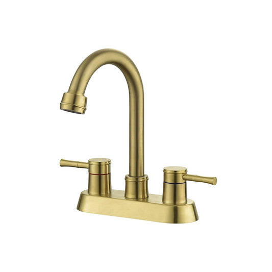 Lead-Free Bathroom Faucet with Dual Handles and Swivel Spout