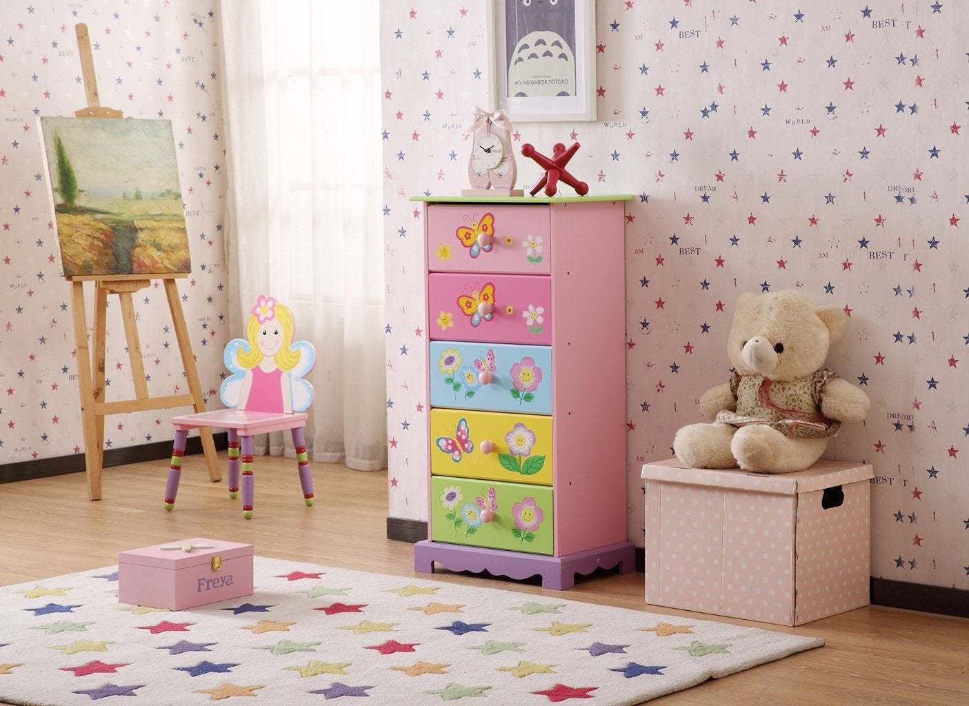 Kids Funnel Olivia the Fairy 5 Drawer Tallboy Unit