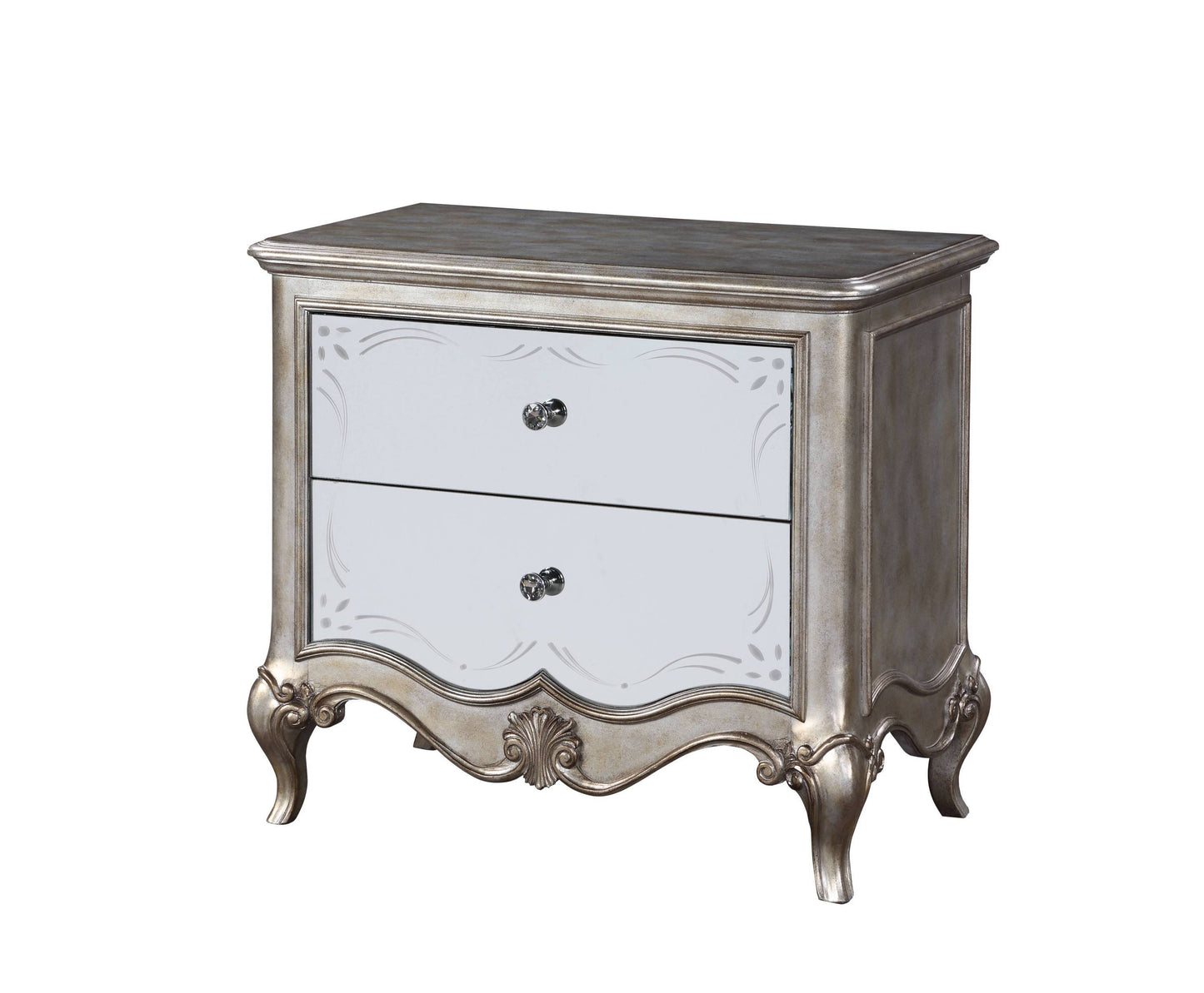 Esteban Nightstand (2 Drw) in Antique Champagne 22203