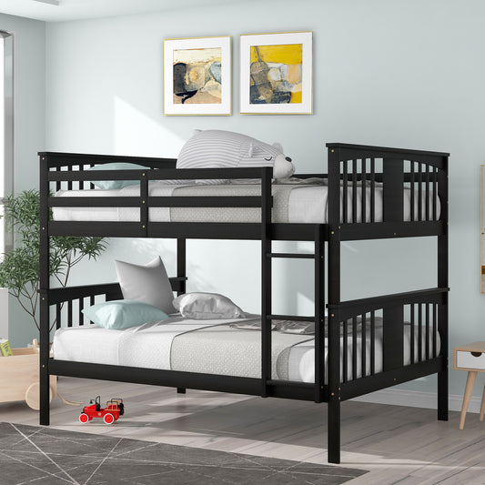 Versatile Espresso Full Size Bunk Bed for Stylish Bedroom Accommodation