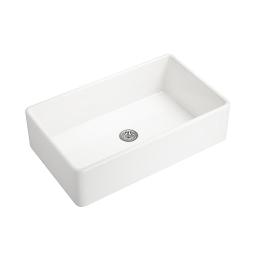 White Ceramic Farmhouse Kitchen Sink