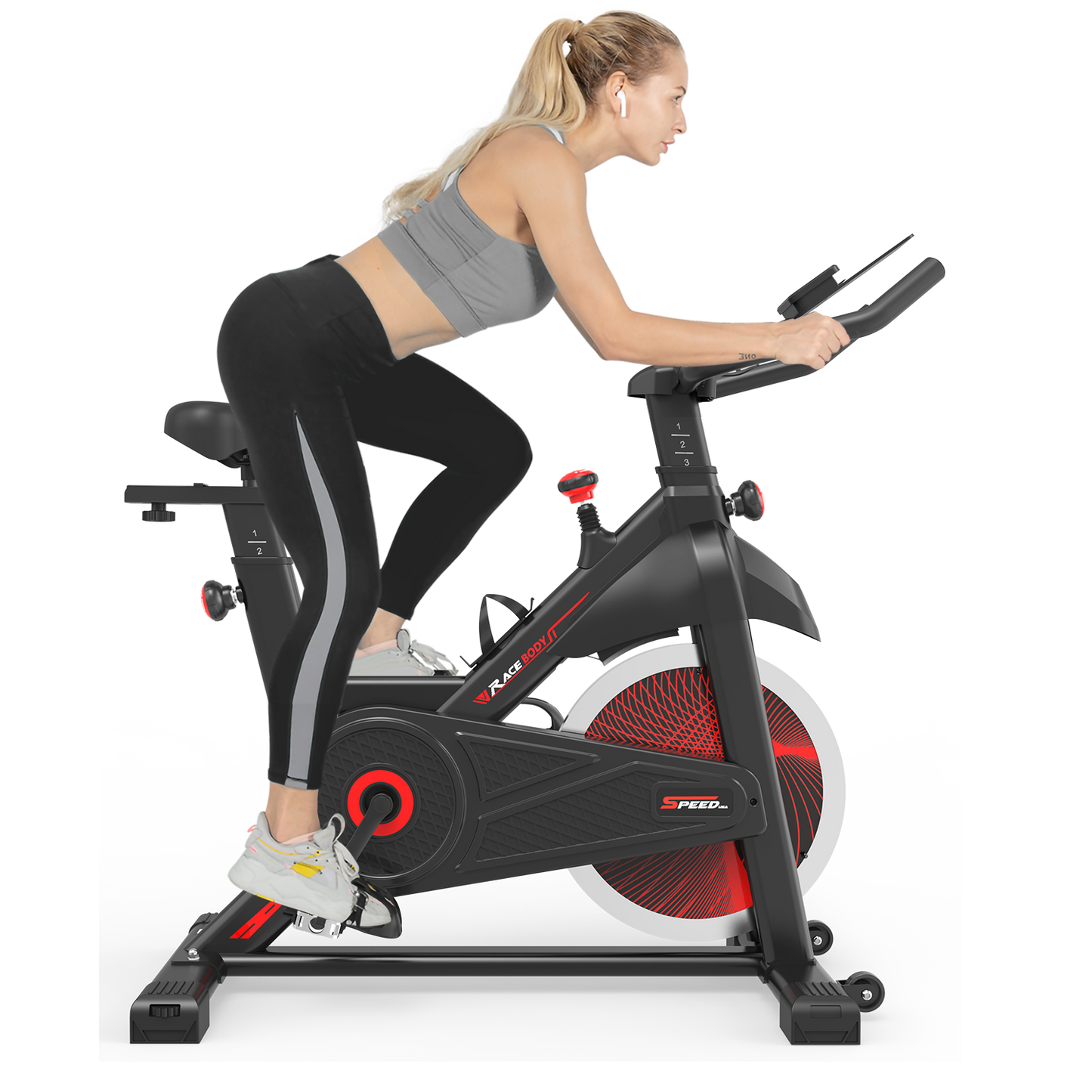 Indoor Cycling Exercise Bike Stationary, Home Gym Workout Fitness Bike with Comfortable Cusion, LCD Display and Hand Pulse