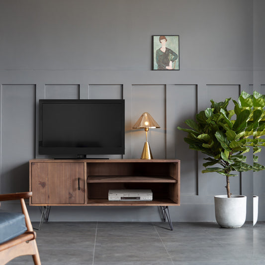 Vintage Reclaimed Wood TV Stand with a Rustic Flair