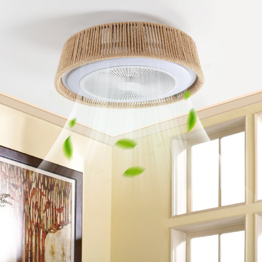Elegant LED Dimmable Ceiling Fan Light Fixture with Remote Control - Bohemian Style