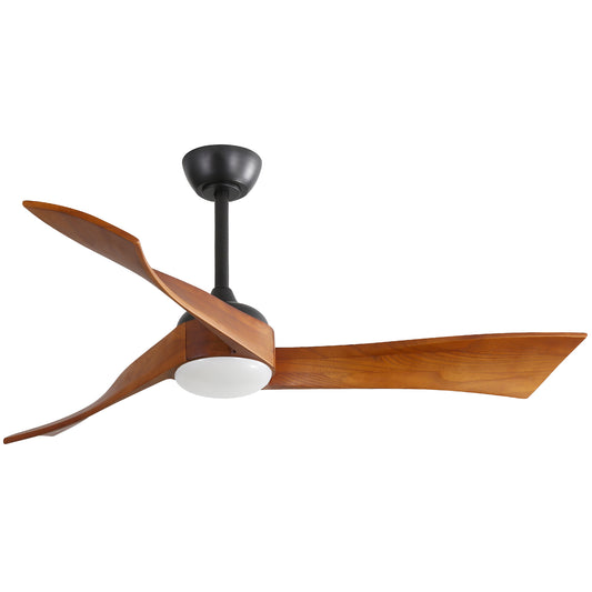 52 Inch Modern Wood Ceiling Fan with Remote Control by DC Motor