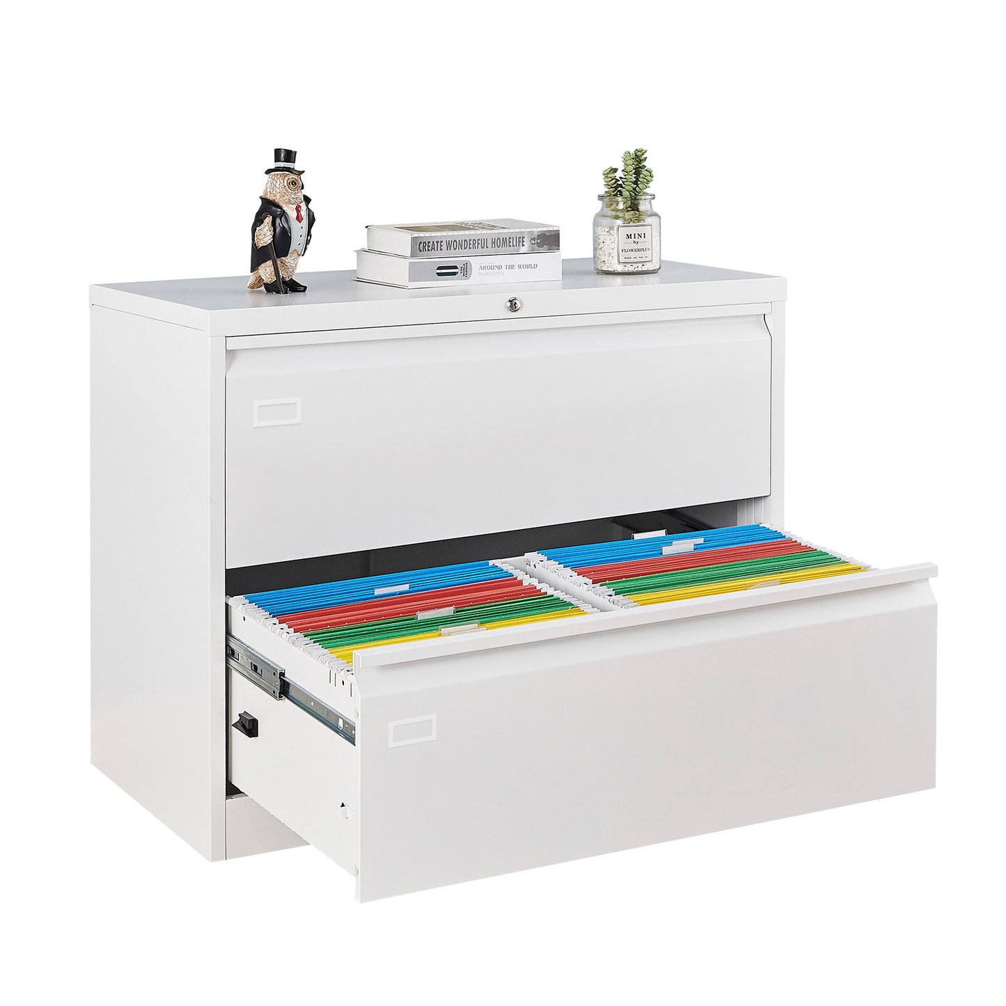Lockable 2 Drawer Lateral Filing Cabinet for Home Office
