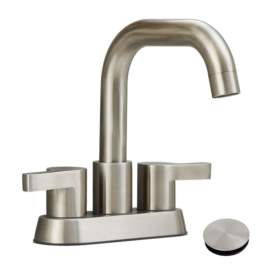 Modern Brushed Nickel 2-Handle Bathroom Sink Faucet