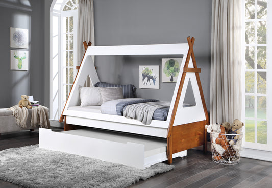 Loreen Twin Bed, Oak & White Finish BD01287T