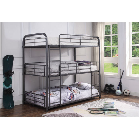 Cairo Triple Metal Bunk Bed in Gunmetal 38090