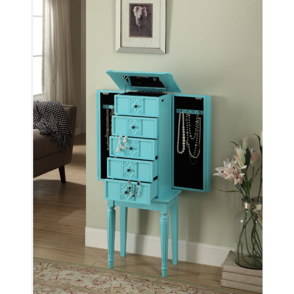 Tammy Jewelry Armoire in Light Blue 97170