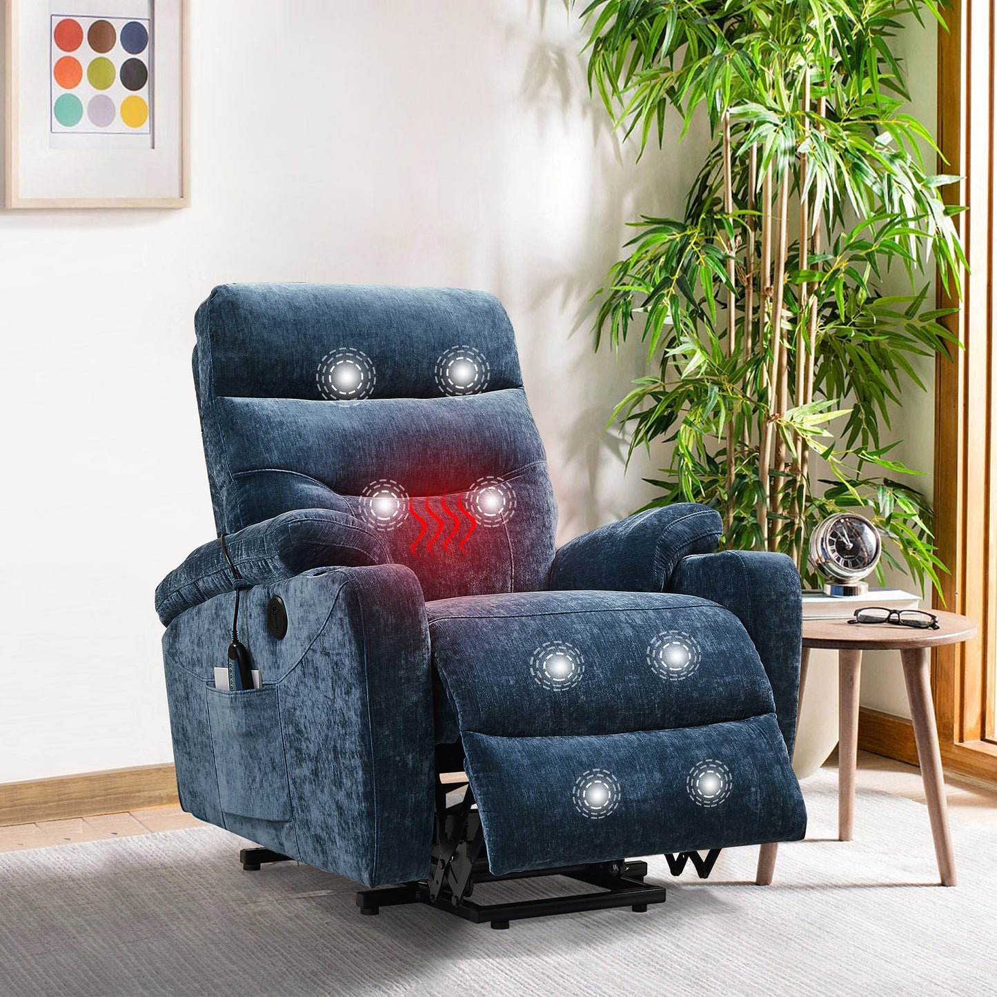 Electric Power Lift Recliner Chair Sofa with Massage and Heat for Elderly by Liyasi